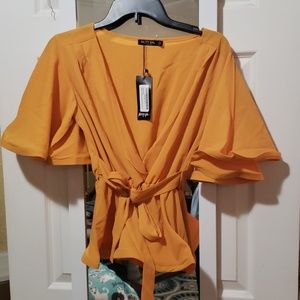 Brand new nastygal yellow top